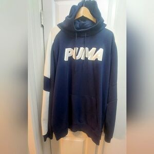 Puma Men's Dark Blue and White Hoodie With Keep You Dry Lining.